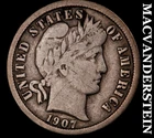 1907 Barber Dime - Scarce  Better Date  No Reserve  #K916