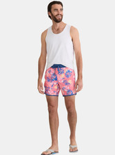 George Above The Knee 7" Island Coral Tropical Swim Shorts Men's Size L 36-38 