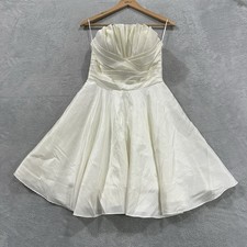 Bridal Cinderella Midi Dress Women Small White Fit & Flare Coquette Strapless