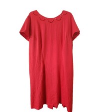 Talbots Red Cutout Neckline Ponte Knit Sheath Midi Dress Plus Size 18 18W 