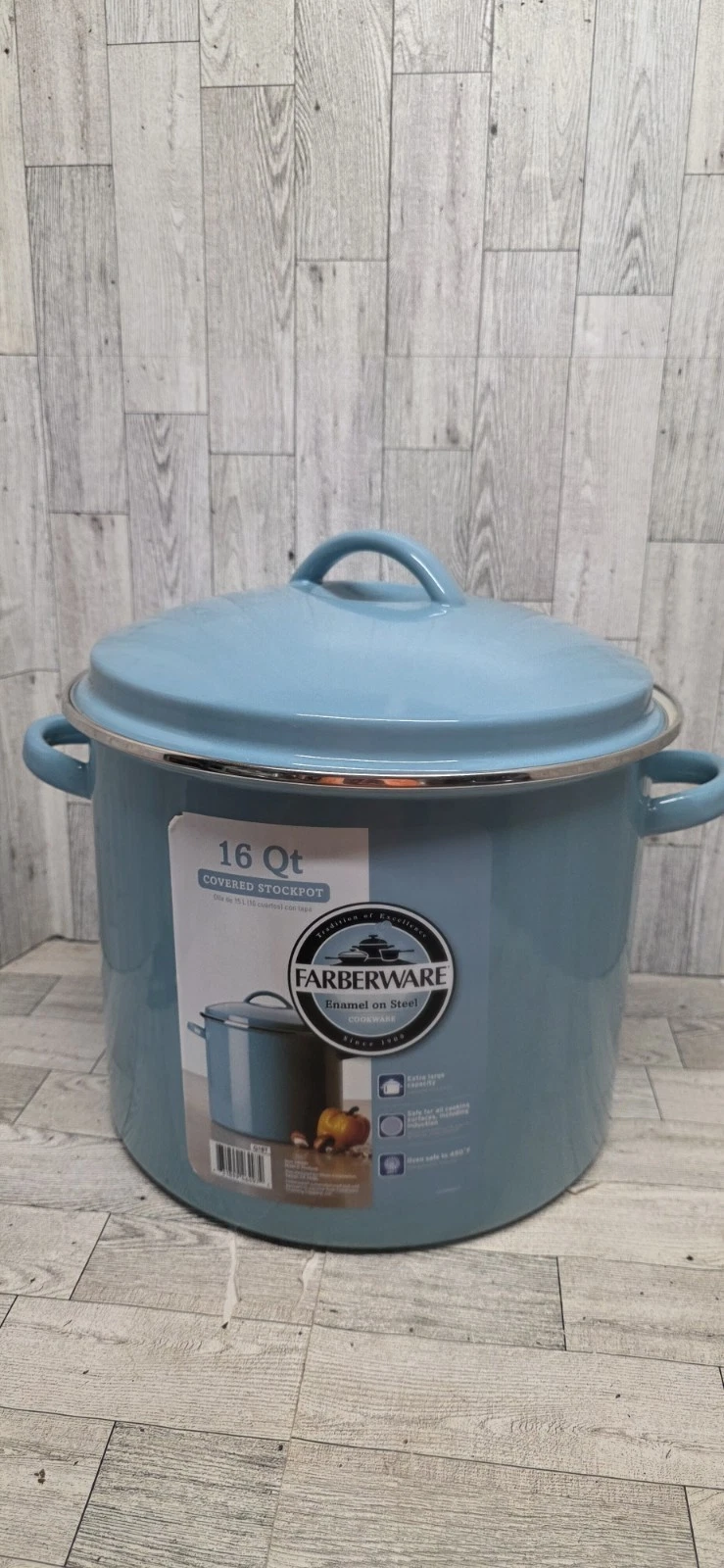 Faberware Extra Large Capacity 16 Qt Covered Stockpot Never Used. Hard To Find