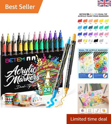 Vielseitige Dual Tip Acrylfarbe Marker - 24 satte Farben für kreative Projekte