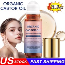 Organic Golden Castor Oil Roll-On with Rose Quartz for Skin,Hair  Wrinkle