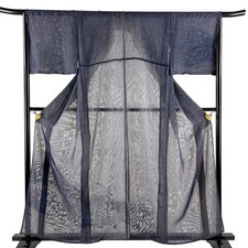 JAPANESE KIMONO HOMONGI Dark blue 159cm 5 ft 3 in PURE SILK AA9274