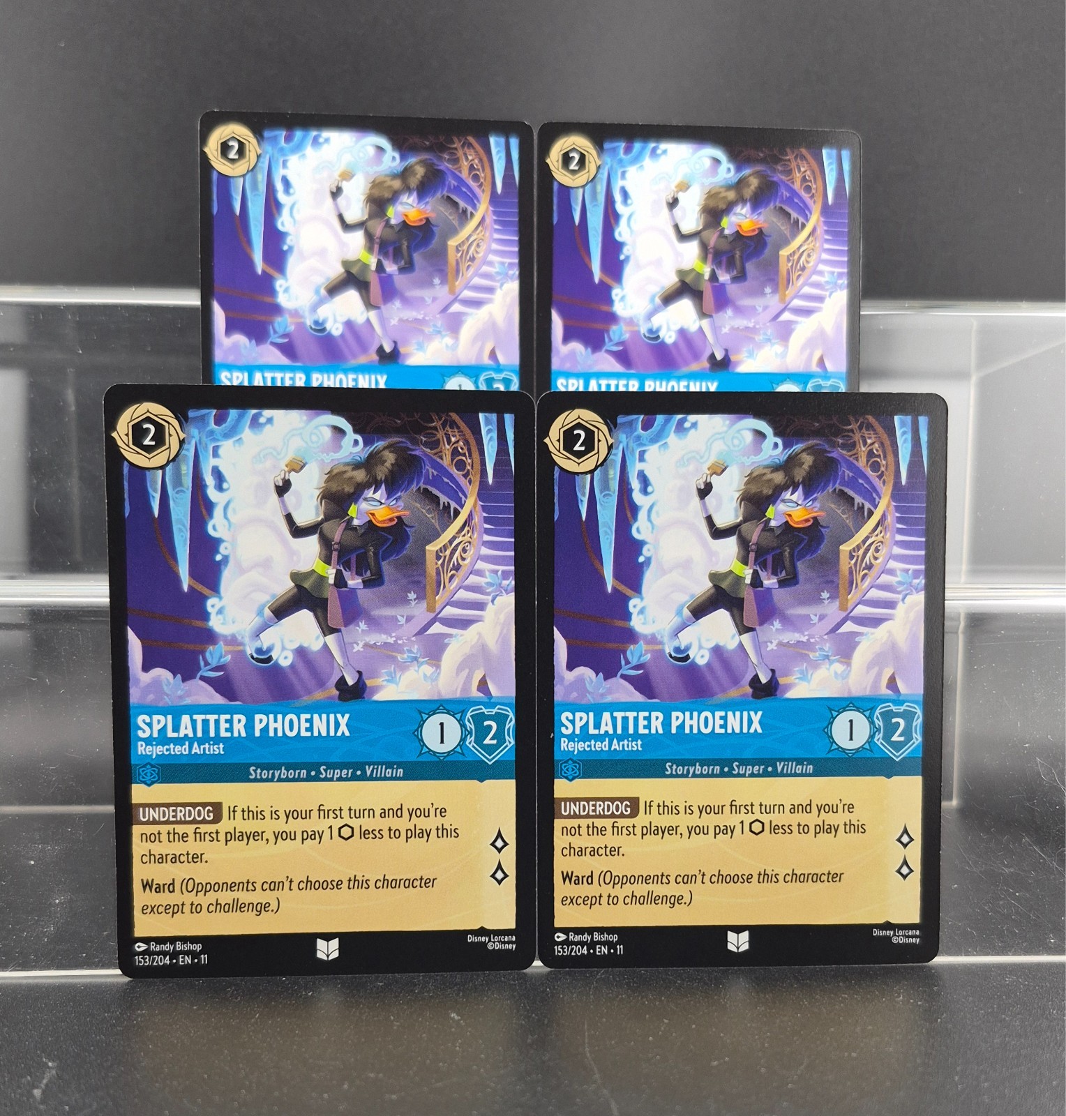 Disney Lorcana Splatter Phoenix - Rejected Artist 153/204 Winterspell UC 4 Cards