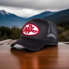 Unisex Embroidered Trucker Cap - Mesh - Black