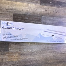 H2Pro Glass Canopy Tempered Glass for 24" Aquariums Clear Vinyl Backstrip