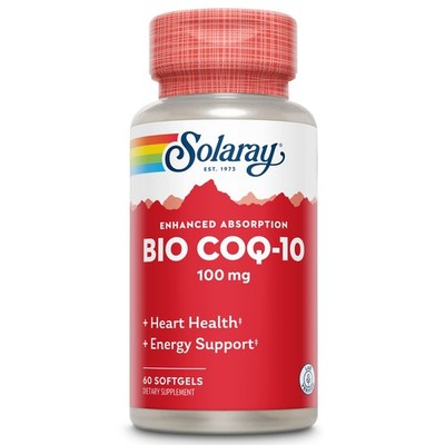 SOLARAY Bio CoQ-10 100 mg | Enhanced Absorption | Vitamins A & E | Healthy Heart