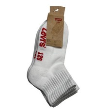 Levi  s 3 Pair Mid-Cut Kids Socks White Sz 5Y-7Y