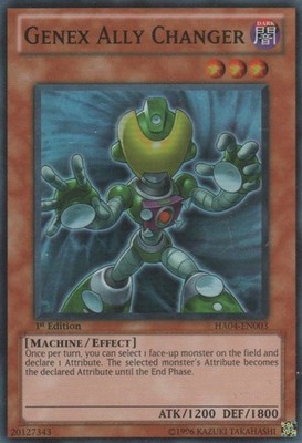 Genex Ally Changer - HA04-EN003 - Super Rare - 1st Edition - Lightly Played
