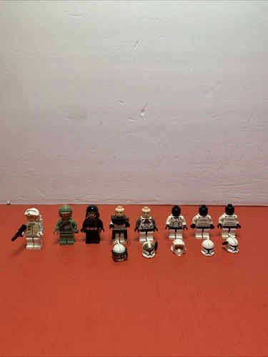 Lot Of 8 Lego Star Wars Figures Rebel & Imperial Commanders Troopers Weapons +