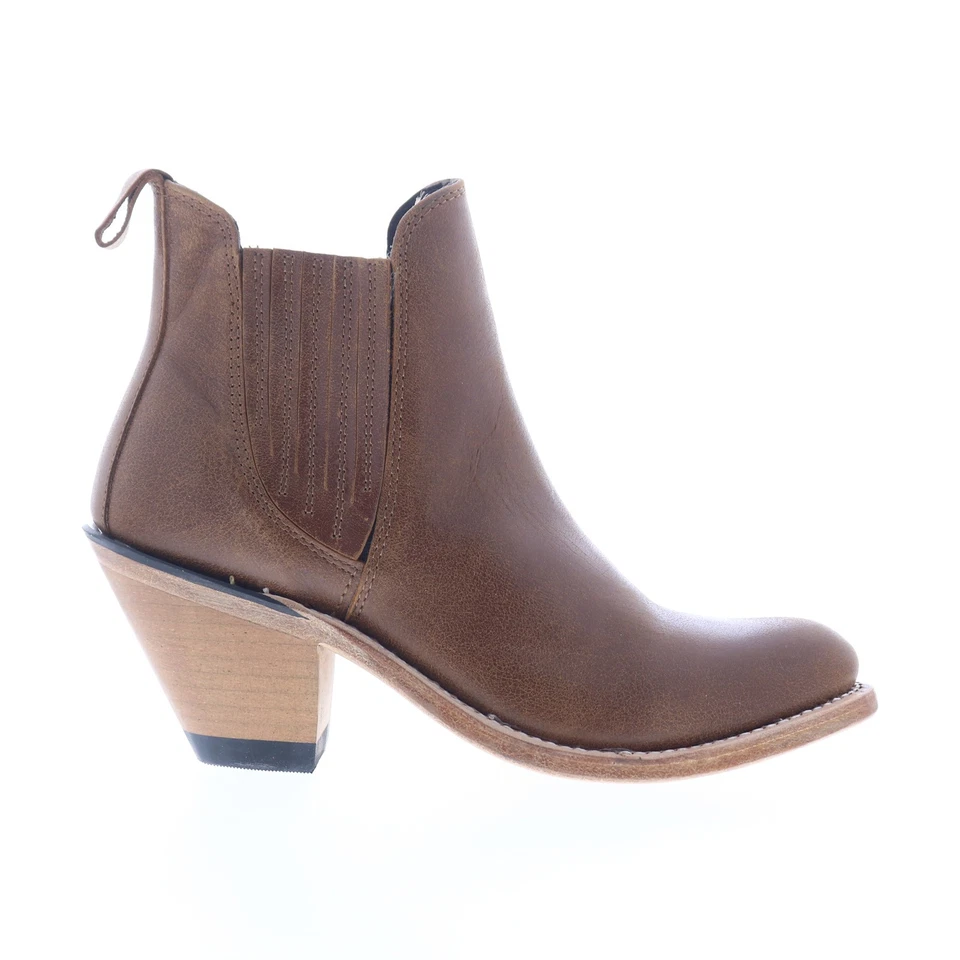 Botas vaqueras Jama Old West 18156 de cuero marrón sin cordones para mujer