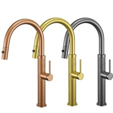 360 Swivel Kitchen Sink Faucet Single Handle Pull Out Sprayer Brass Mixer Tap