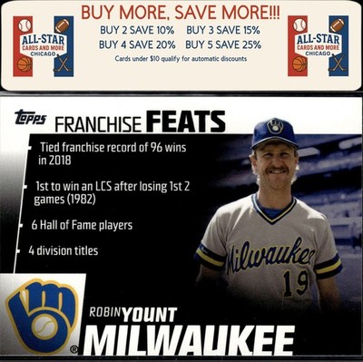 2019 Topps #FF-16 Robin Yount Franchise Feats Milwaukee Brewers