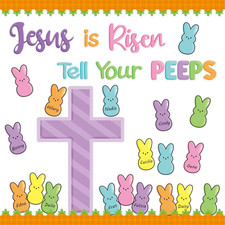 Easter Bulletin Board Set - 77Pcs Christian Decor for Classroom Church
