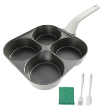 Egg Pan Upgraded Titanium 4-Cup Nonstick Fried Egg Omelette Pan with Ergonomi...