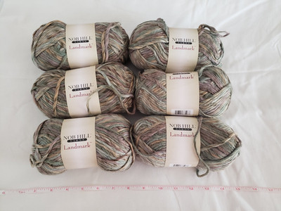 6 Skeins Of Nob Hill Landmark Yarn! #5 Weight! Roving! Browns Tans Greens