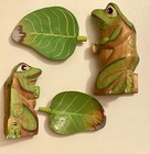 Vintage Hand Painted And Hand Carved Wooden Frogs — photo 3