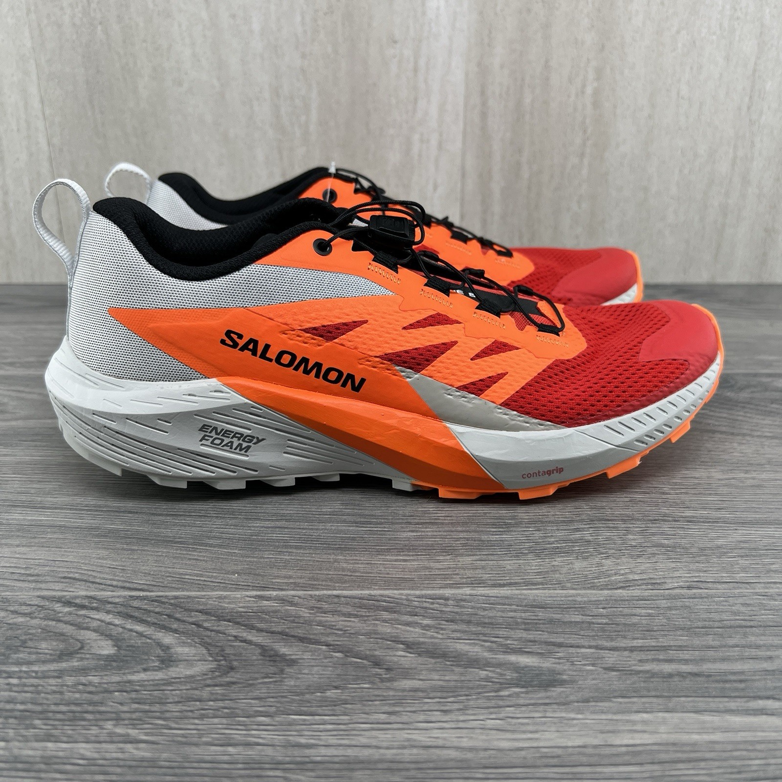 Scarpe da trail running Salomon Sense Ride 5 taglia 9 uomo rosso arancione nero