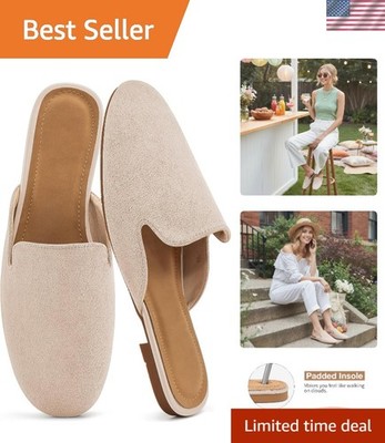 Comfortable Women's Mules in Apricot: Chic Backless Loafers for All-Day Wear