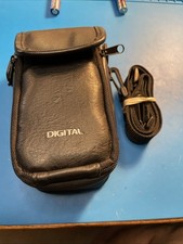 Leather case for electronics or camera, 6"x4"x2 1/2" black