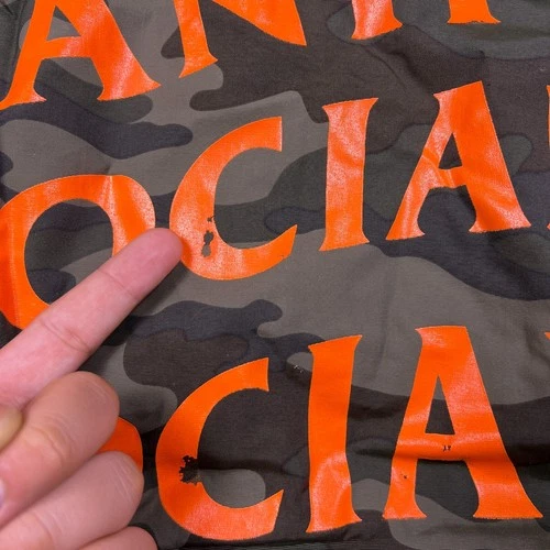 Anti Social Social Club Mens Green Orange Logo Camo Anorak Jacket Size XL image 12
