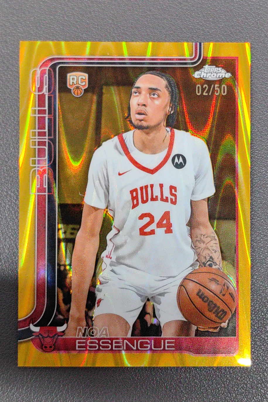 2025-26 Topps Chrome Noa Essengue Rookie RC Gold Raywave Refractor /50 #262