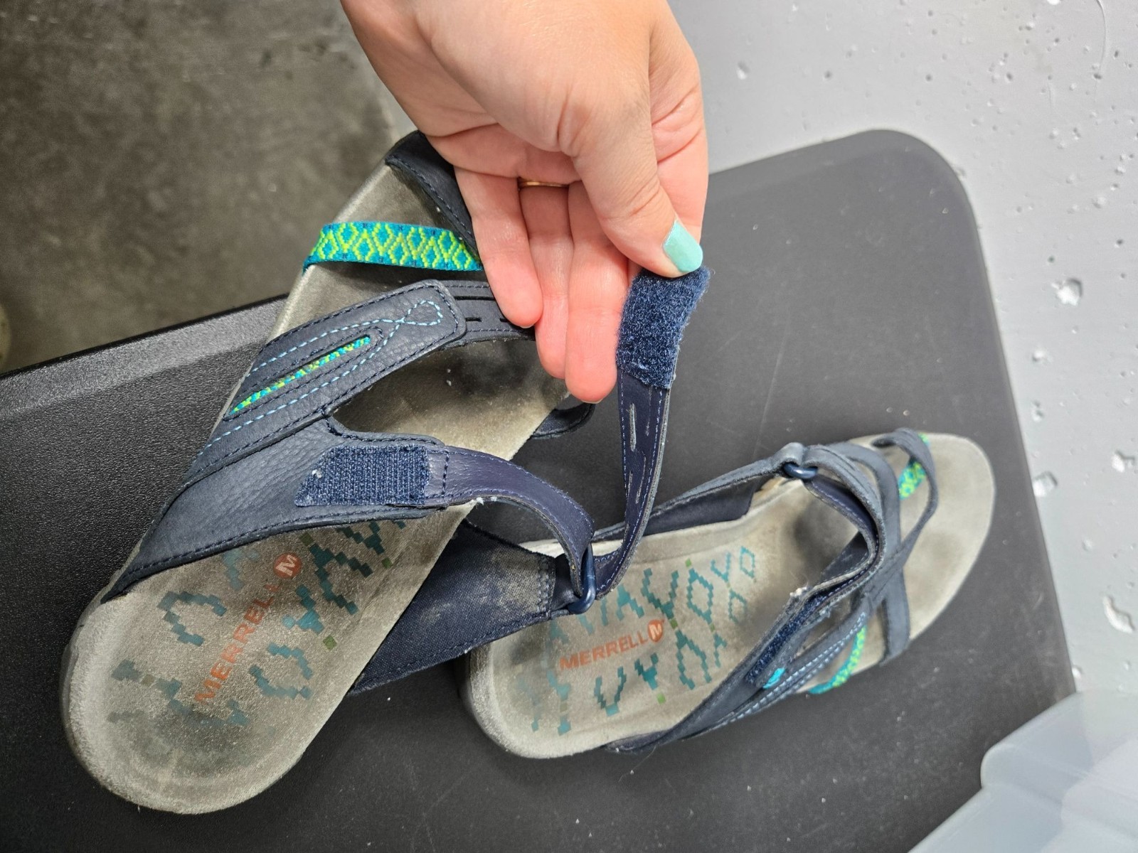 Merrell sandalo donna blu navy Terran Slide II taglia 7 cinturino outdoor escursionismo