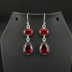 Rhodolite Gemstone 925 sterling silver handmade Dangle/Drop Earrings 1.90"