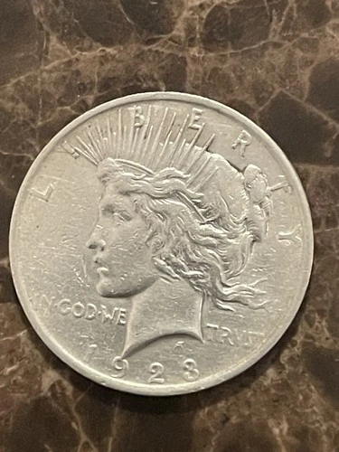 1923 Peace Silver Dollar Mint Error Rotated Die AU