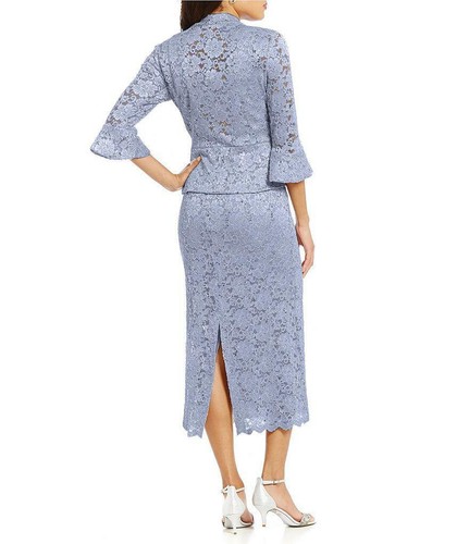 RM Richards Women's Sequin Lace Midi Dress With Jacket - Mother of The Bride - Picture 12 of 30
