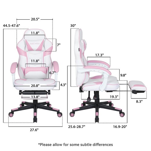 ELECWISH Gaming Chair Office Chair Swivel Recliner With Footrest Ergonomic - Picture 8 of 8