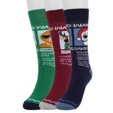 NWT Men  s Celebrate Together Christmas Socks Holiday Gift Printed Crew 3 Pairs