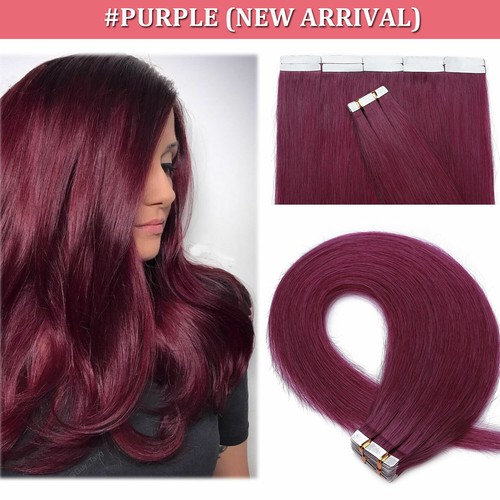 Invisible Tape In 100% Real Remy Human Hair Extensions Skin Weft Full Head 40PCS - Picture 47 of 48