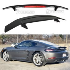 GT Racing Rear Trunk Spoiler Wing w/Brake Light For Porsche 911 928 718 Boxster