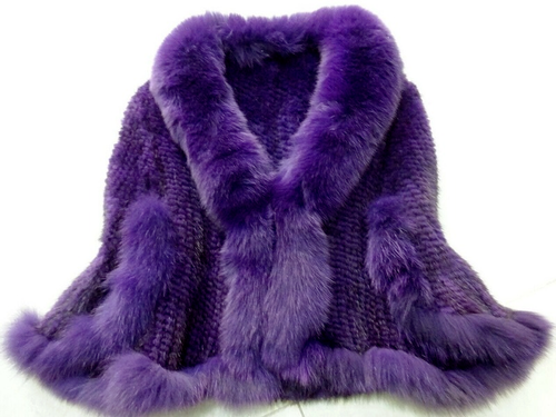 100% Real Genuine Hand Knitted Mink Fur Fox Collar Cape Stole Shawl Scarf Coat - Picture 38 of 43