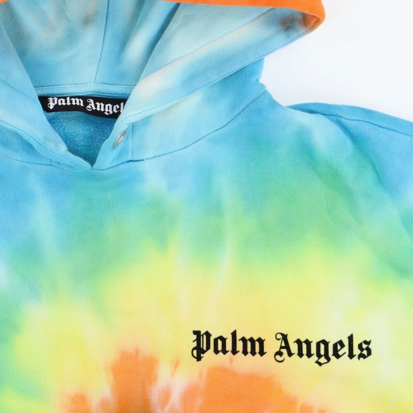 Felpa con cappuccio Palm Angels multicolore tinta unita logo oversize taglia M SS20 PREZZO AL PUBBLICO $670