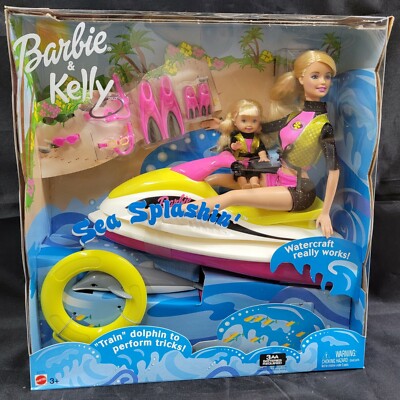 Sea Splashin' Barbie & Kelly Doll with Watercraft Mattel