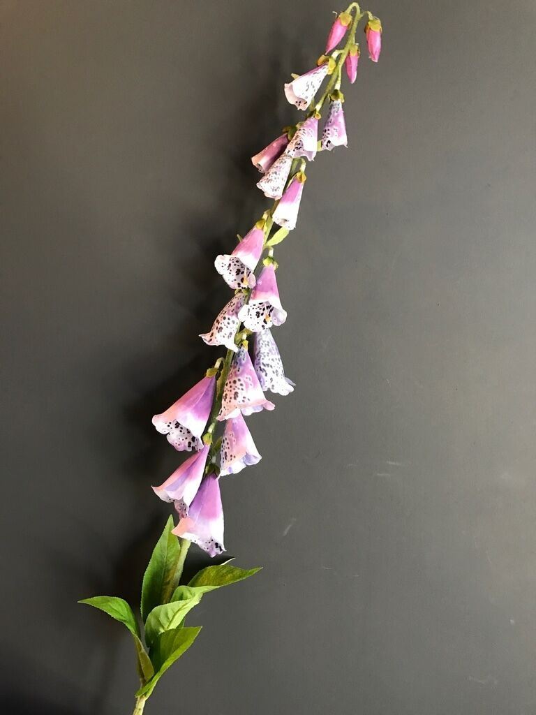 Artificial Purple Foxglove Flower, Tall Faux Silk Flower 110cm Long Wild Flower