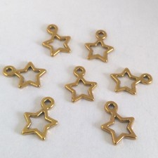 Set Di 30 Ciondoli Perle Ciondoli Stelle Dorate 14 x 11mm Fimo Gioielli Star