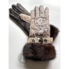 NWT Vintage Coach Women's Leather Gloves w/ Python - Style No. 2138 Size 8 
