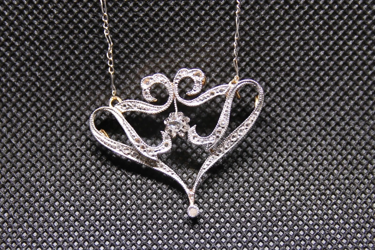 Collier Ancien Or 18 Carats Avec Diamants - 4,65 G - Occasion Magnifique