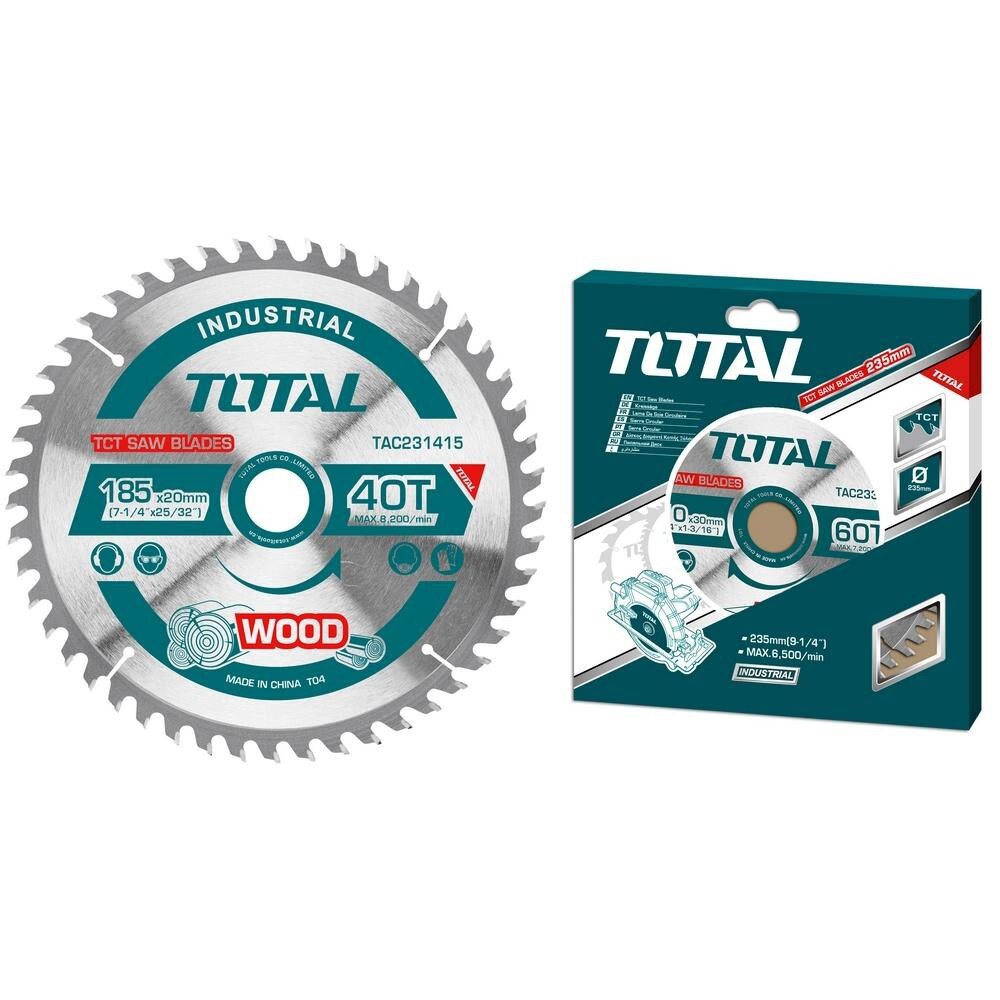 DISCO TAGLIO LEGNO LAMA SEGA CIRCOLARE TRONCATRICE 40T 185mm TOTAL