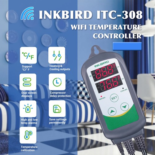 Controlador de temperatura digital Inkbird 308 termostato wifi plántulas de invernadero - Imagen 6 de 22