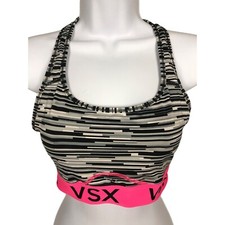 Victoria's Secret VSX Womens Sports Bra Size M The Player Black Gray Pink Unline
