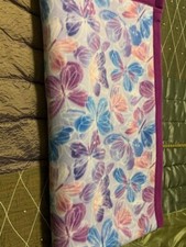 Handmade Magenta/Multi Colored Butterfly Theme Fleece Blanket Throw