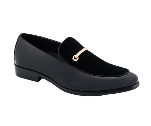Moretti Gold Label Bolton Mens Sz 9 Black Rhinestone Loafers  display picture 3