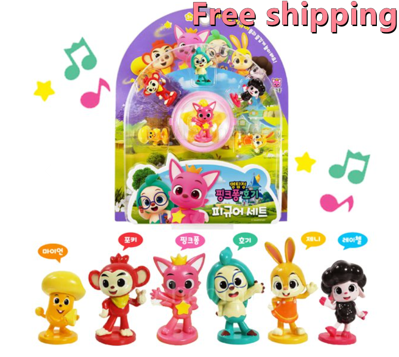 Pinkfong Wonderstar Detective Pinkfong Hogi Poki Jenny Rachel Myon 6 Figure  Set