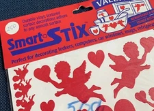 Vintage Smart Stix Peel And Stick Decals Valentine’s Day Hearts Cupids Red