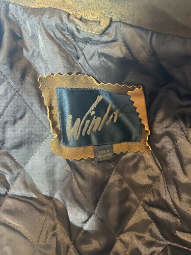 VTG Winlet Men's Leather Zip up Jacket Brown Sz M - Picture 6 of 7